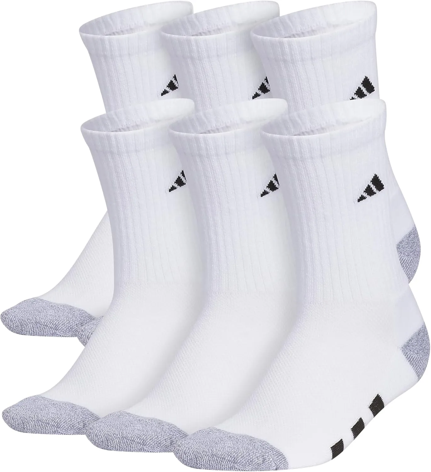 adidas Unisex Youth Athletic Cushioned 6-Pack, Crew Socks Kids for Sports, Durable & Breathable