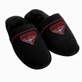 AFL Supporter Slippers - Essendon Bombers - Mens Size - Fluffy Winter Shoes