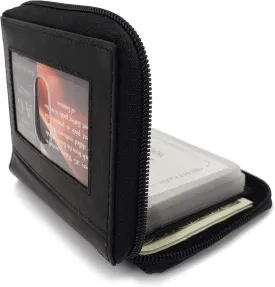 ag wallets Mens Zip Around Leather Wallet with Inserts (Black)