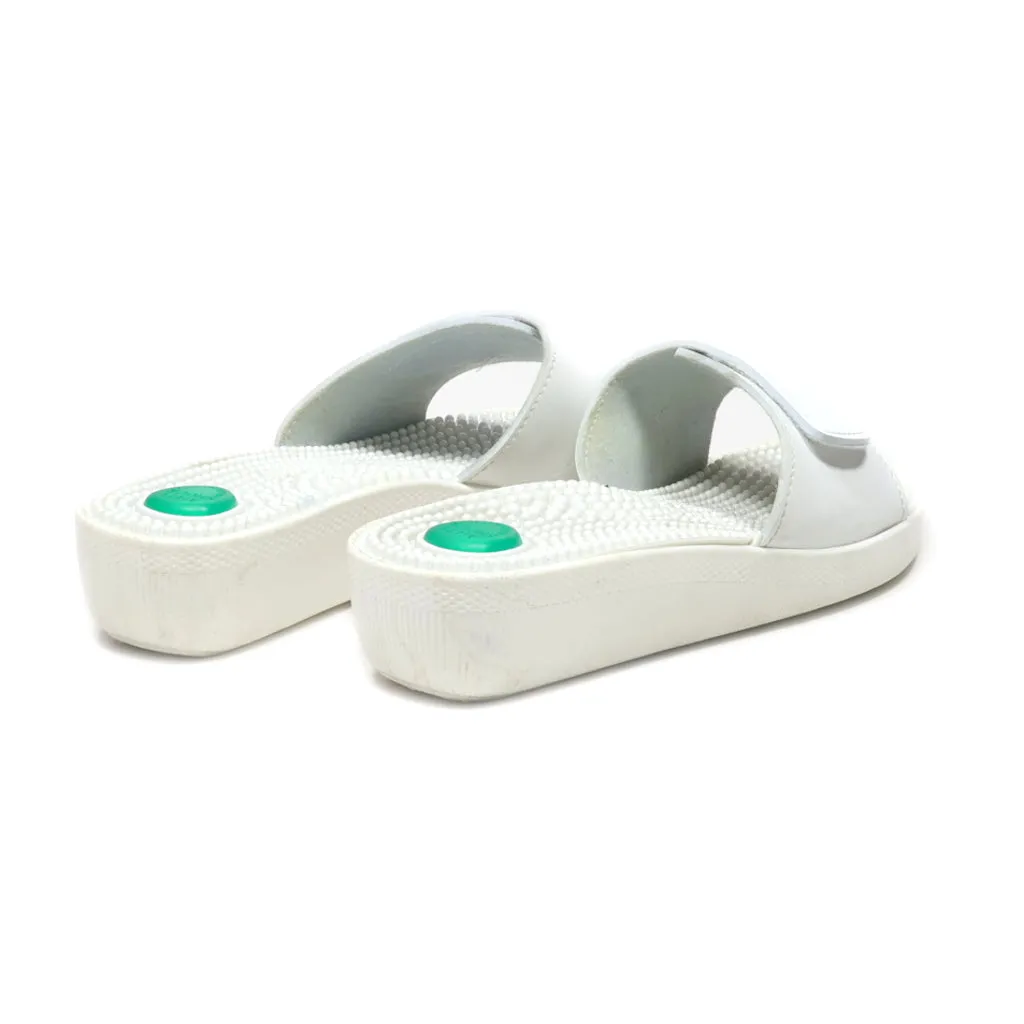 Anti Shock Slippers Leather White Colour For Women
