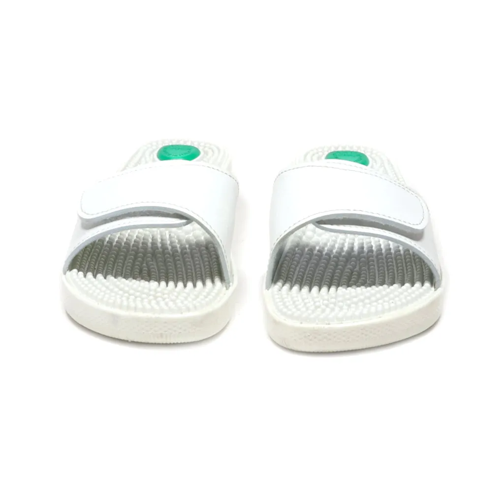 Anti Shock Slippers Leather White Colour For Women