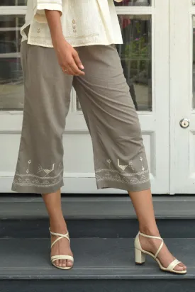 Bagh Cotton Grey Hand Embroidered Bottom