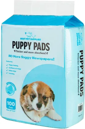 Best Pet Supplies Puppy Pads - Disposable, Dog Training Potty, Super Absorbent Baby Blue Puppy Pee Pads for Dogs (100 Count)