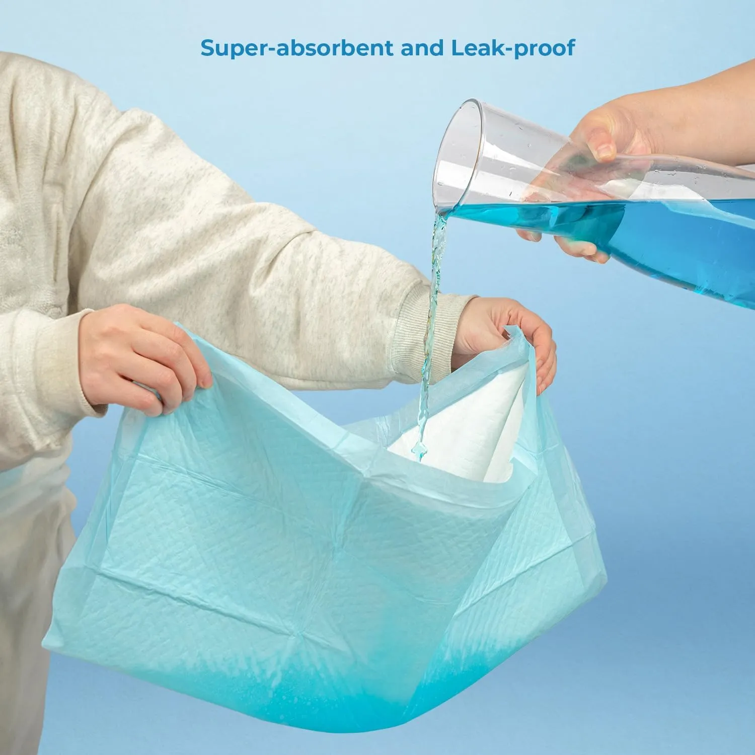 Best Pet Supplies Puppy Pads - Disposable, Dog Training Potty, Super Absorbent Baby Blue Puppy Pee Pads for Dogs (100 Count)