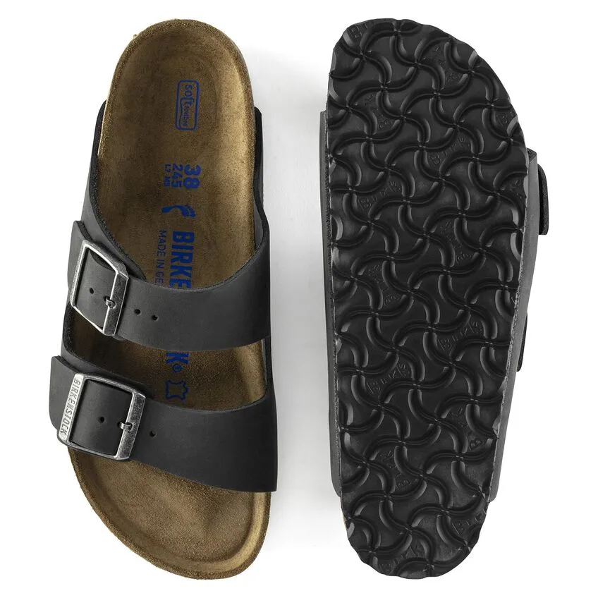 Birkenstock Black Oiled SFB Leather Arizona Sandal