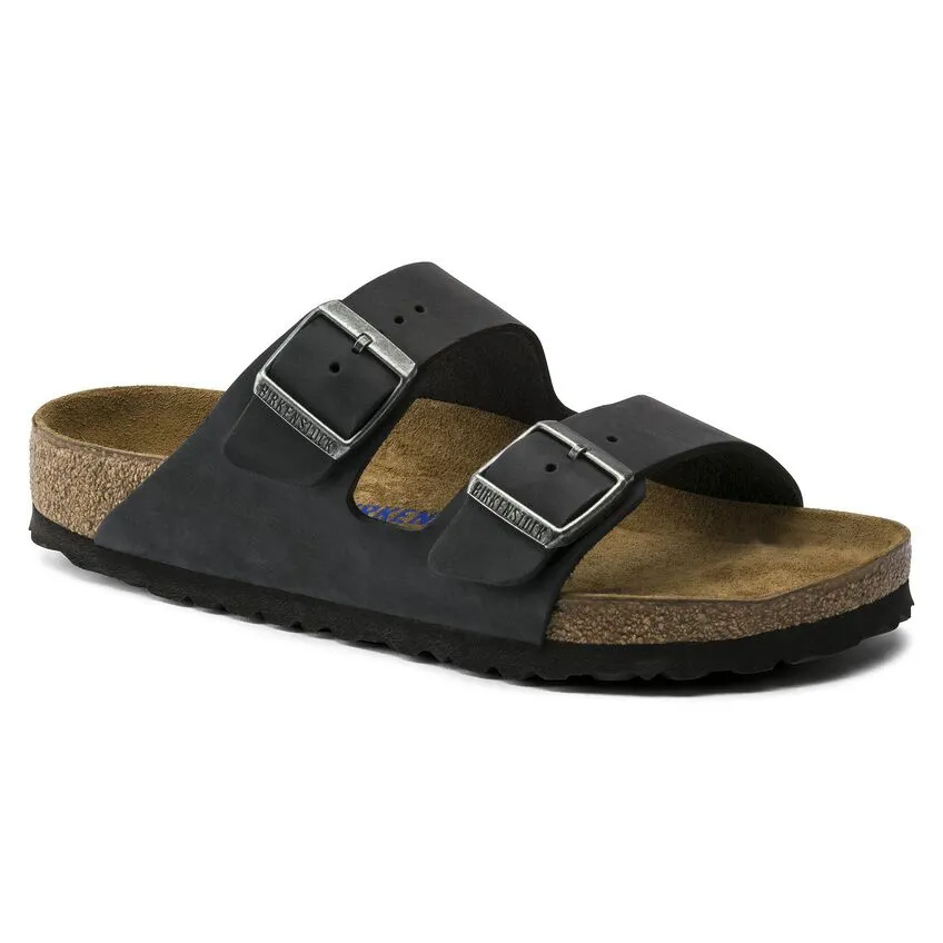 Birkenstock Black Oiled SFB Leather Arizona Sandal