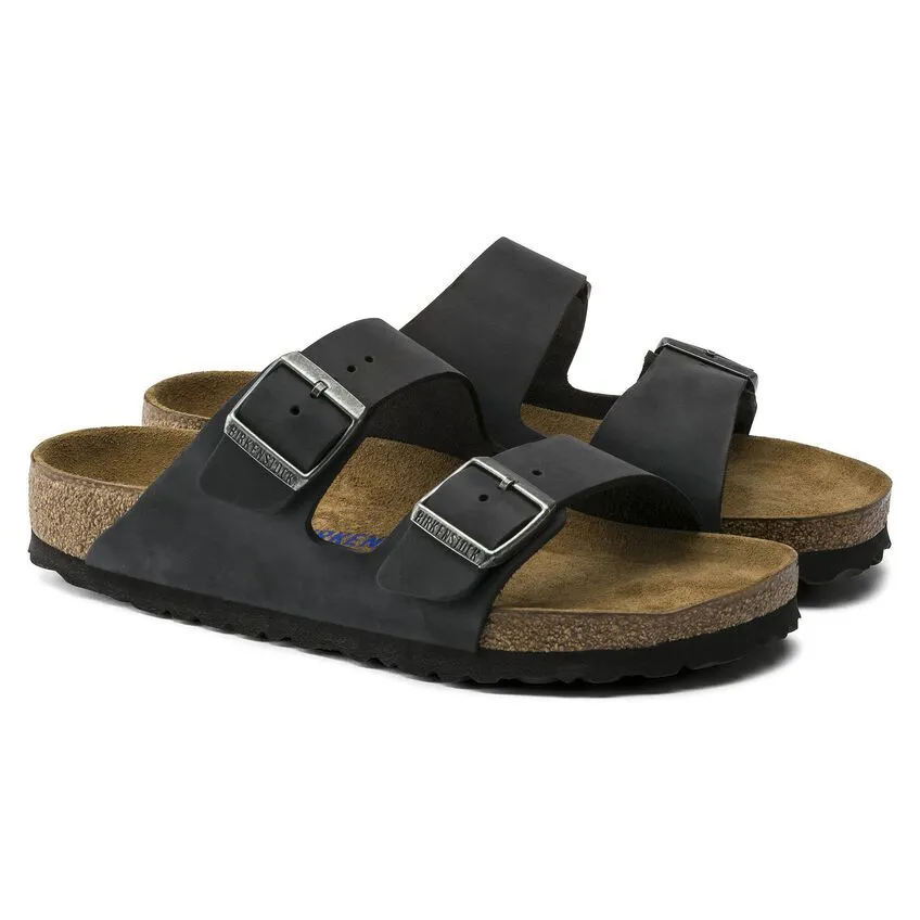 Birkenstock Black Oiled SFB Leather Arizona Sandal