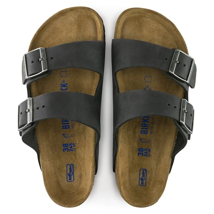 Birkenstock Black Oiled SFB Leather Arizona Sandal