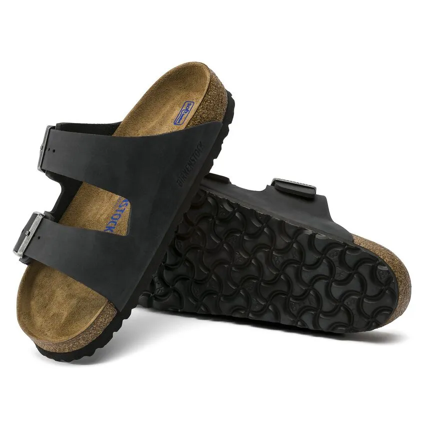Birkenstock Black Oiled SFB Leather Arizona Sandal