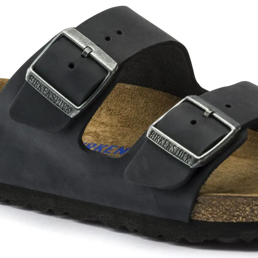 Birkenstock Black Oiled SFB Leather Arizona Sandal