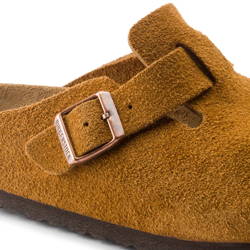 Birkenstock Mink Brown Suede Soft Bed Boston Clog