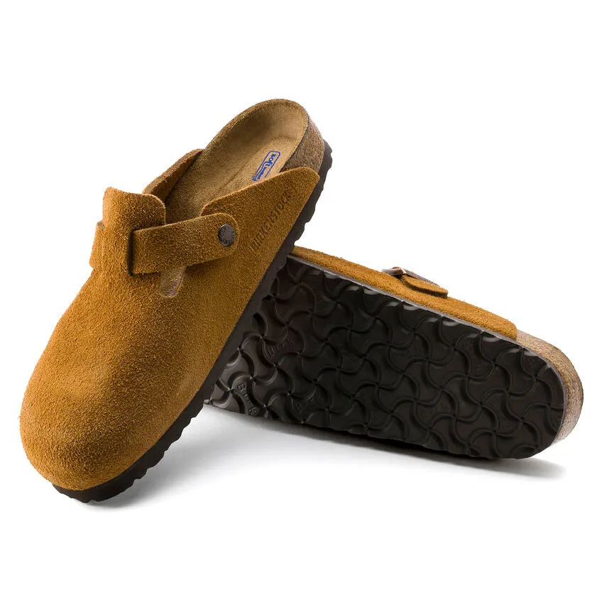 Birkenstock Mink Brown Suede Soft Bed Boston Clog