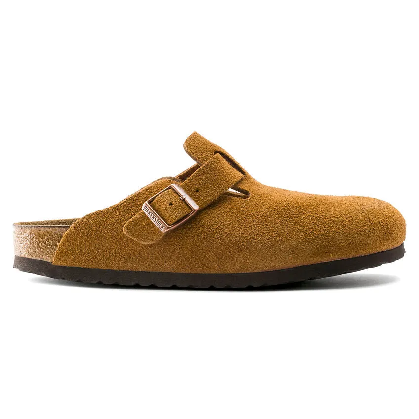 Birkenstock Mink Brown Suede Soft Bed Boston Clog