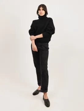 Black Double-Knit Turtleneck