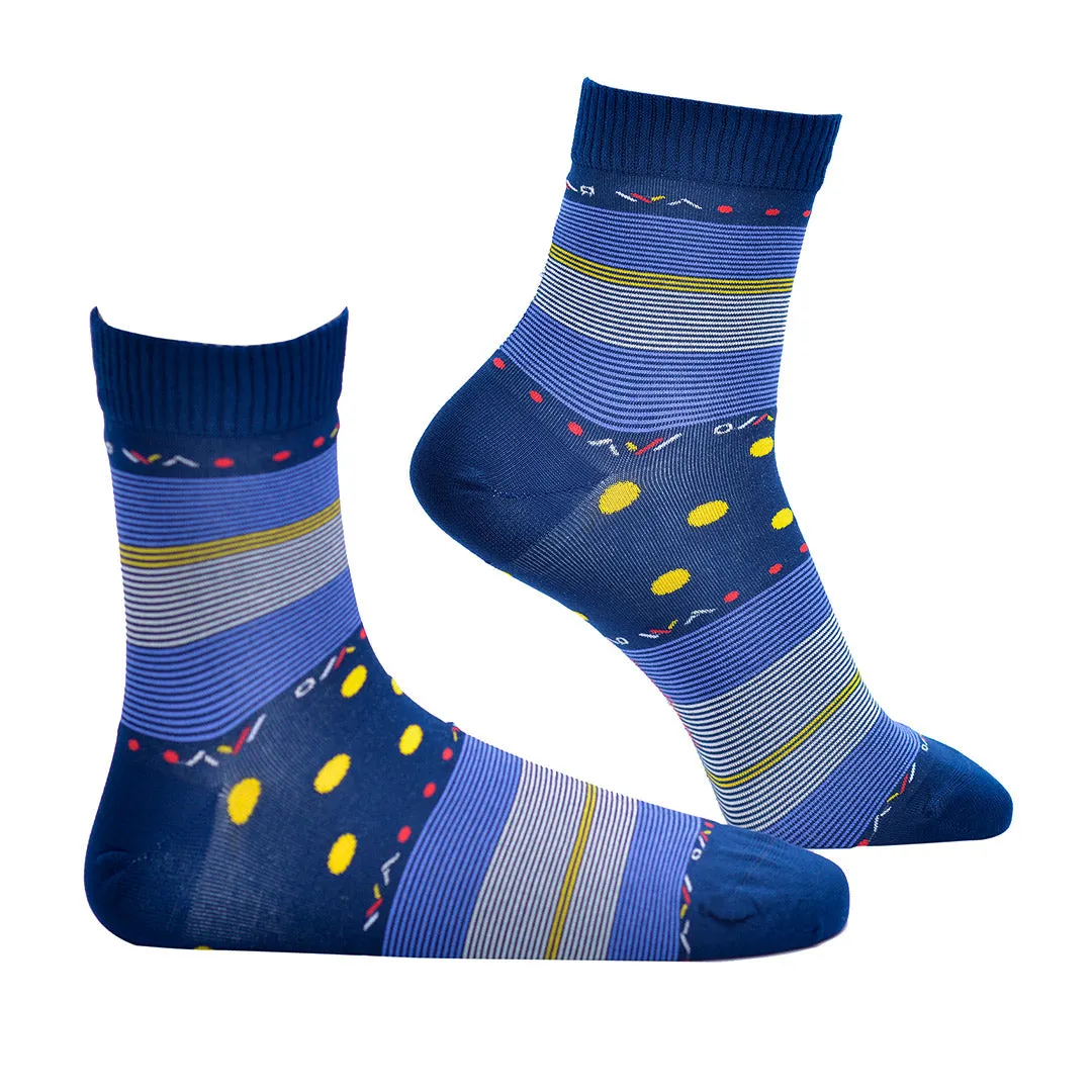Blue Horizon Stripes (Ankle - XL) Bamboo Socks