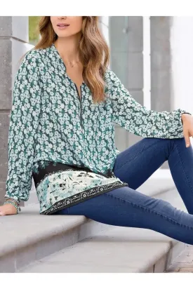 Border Print Tunic Top