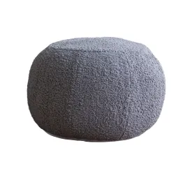 Boucle Small Round Pouffe Grey