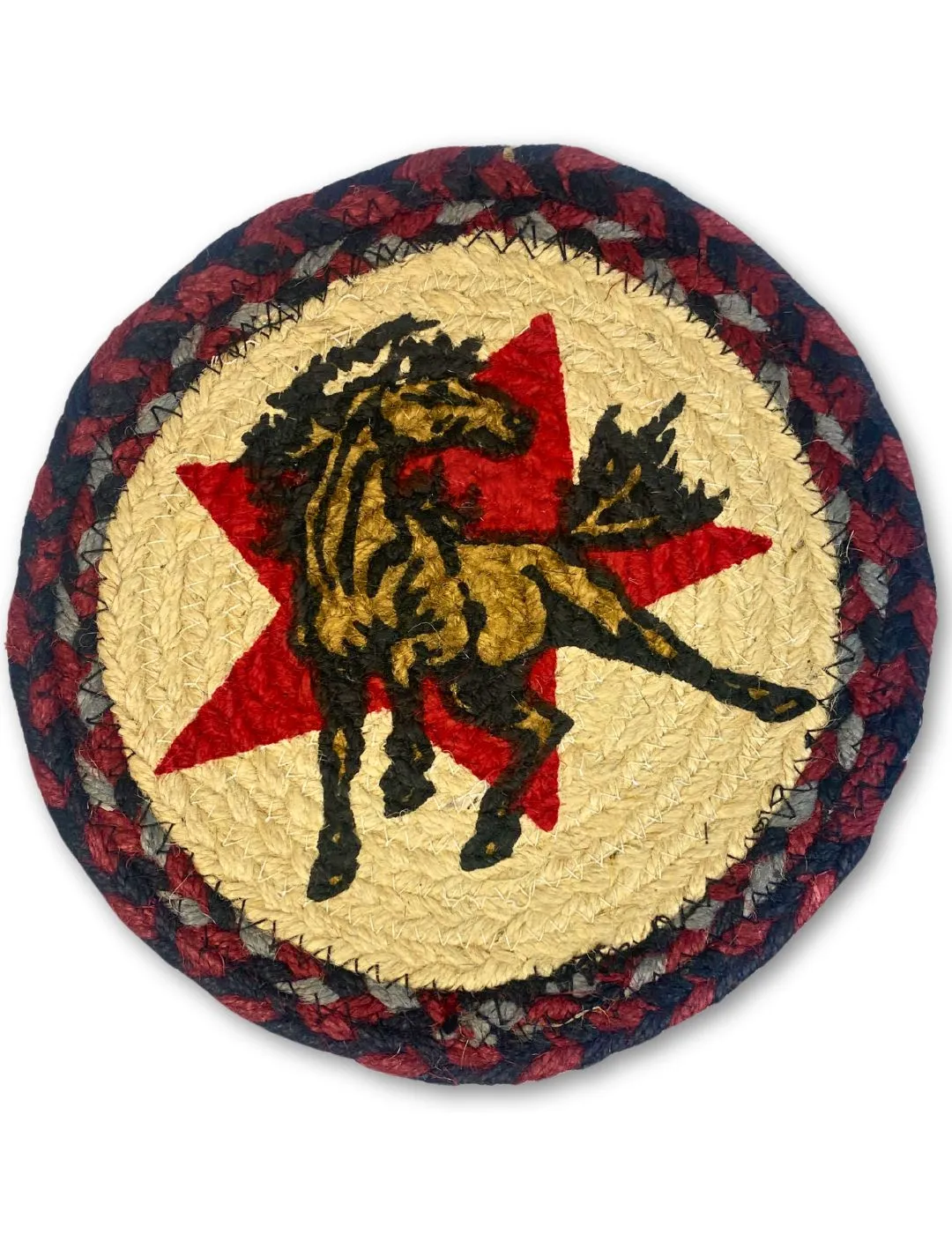 Braided Jute Round Trivets, Design #8
