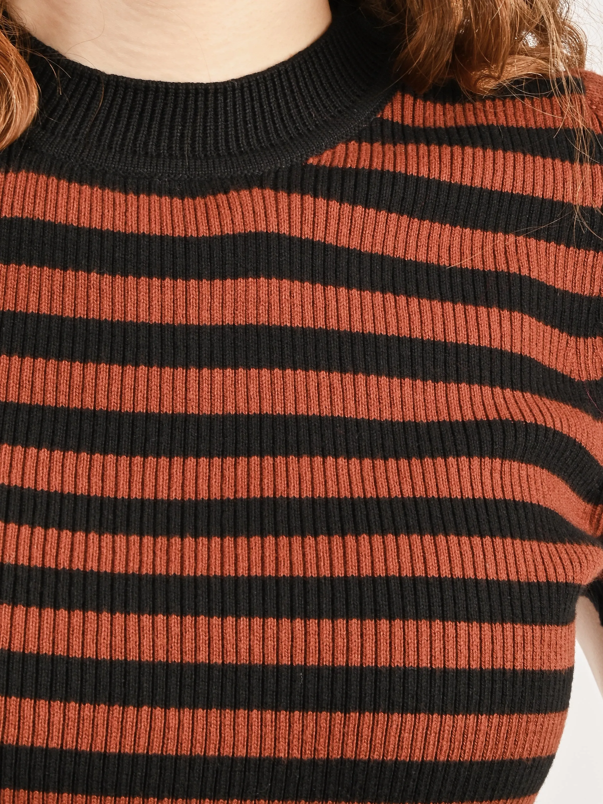 Cacao Stripe Jones Ribbed Tee