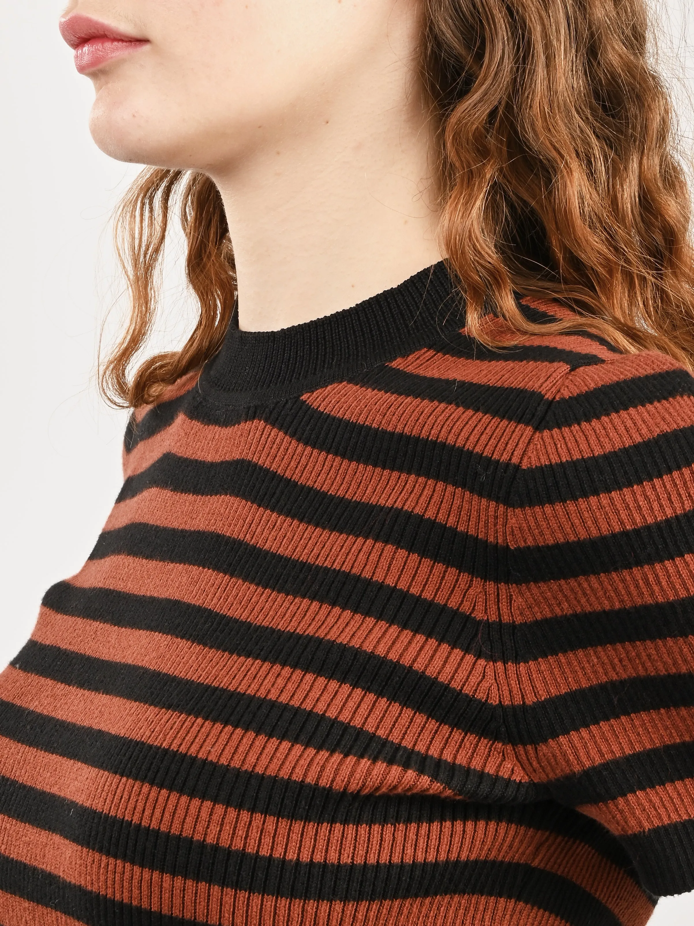 Cacao Stripe Jones Ribbed Tee