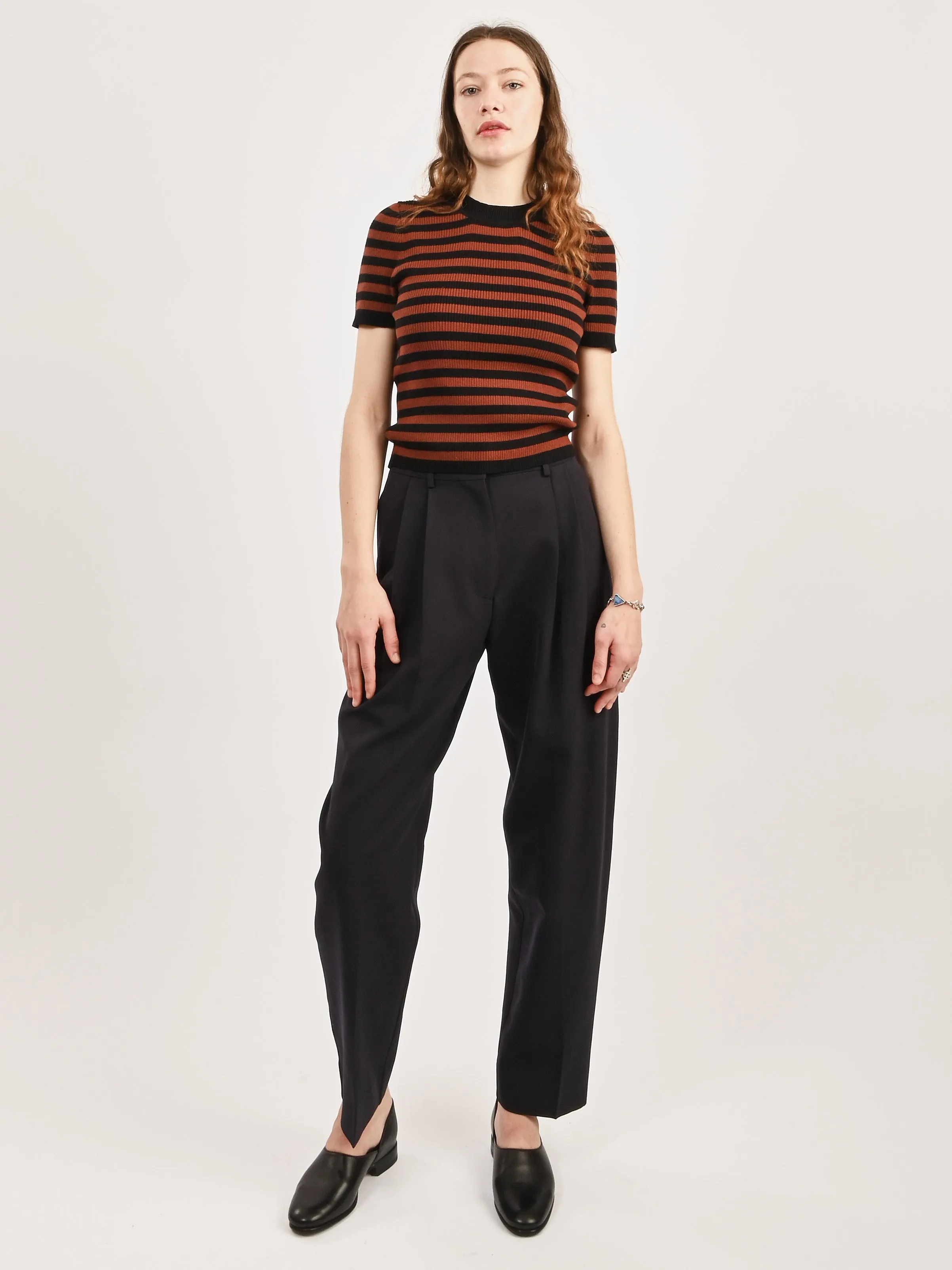 Cacao Stripe Jones Ribbed Tee