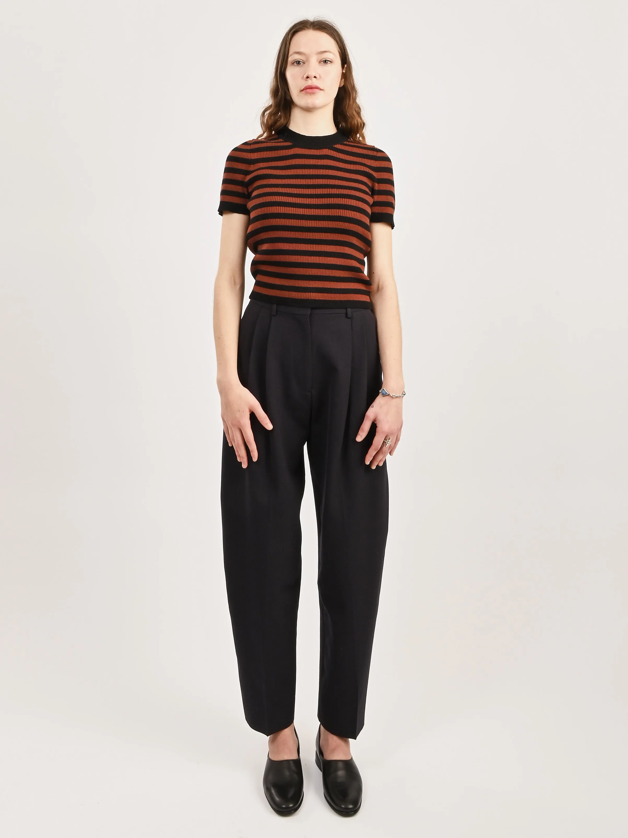 Cacao Stripe Jones Ribbed Tee