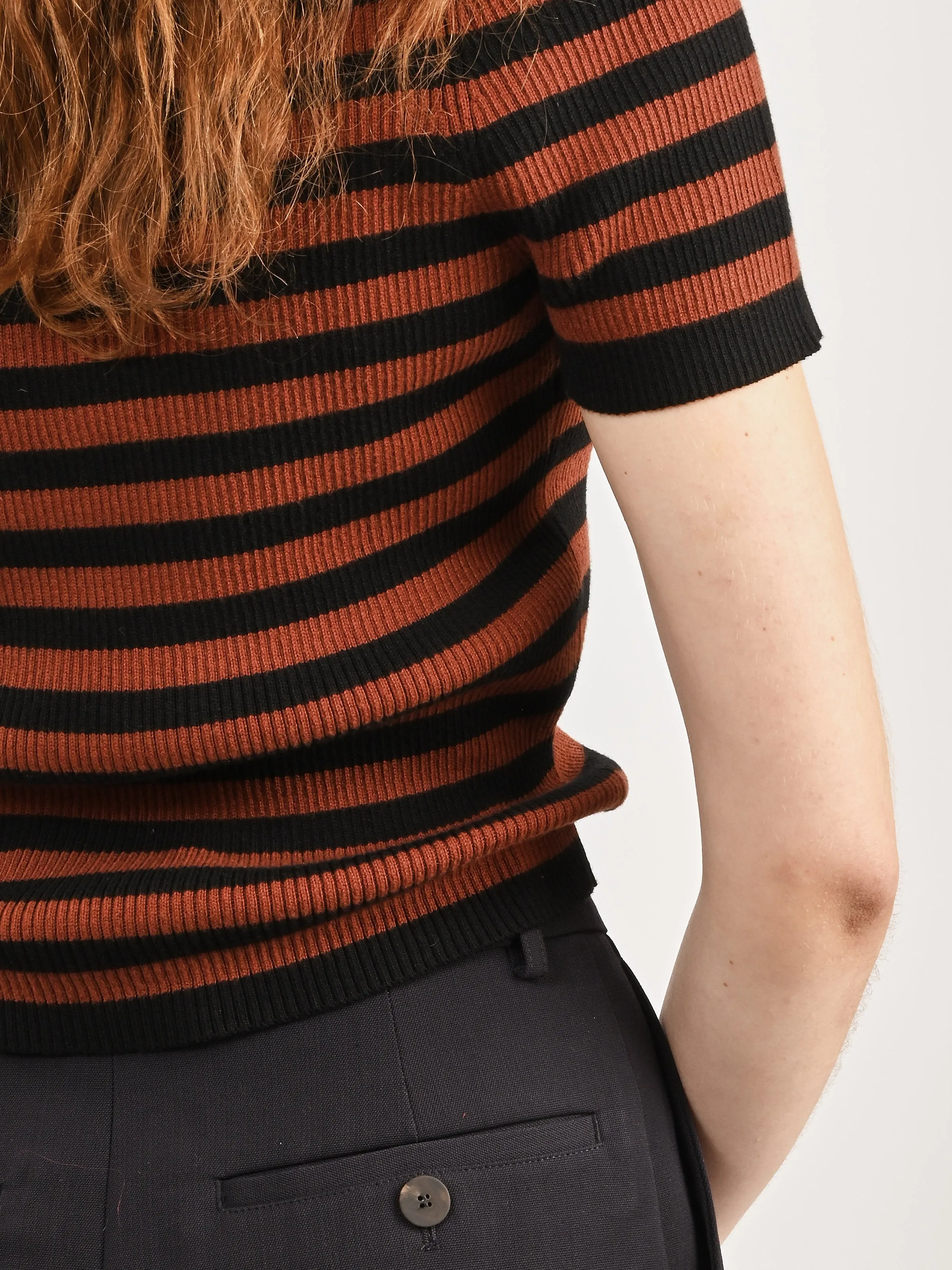 Cacao Stripe Jones Ribbed Tee