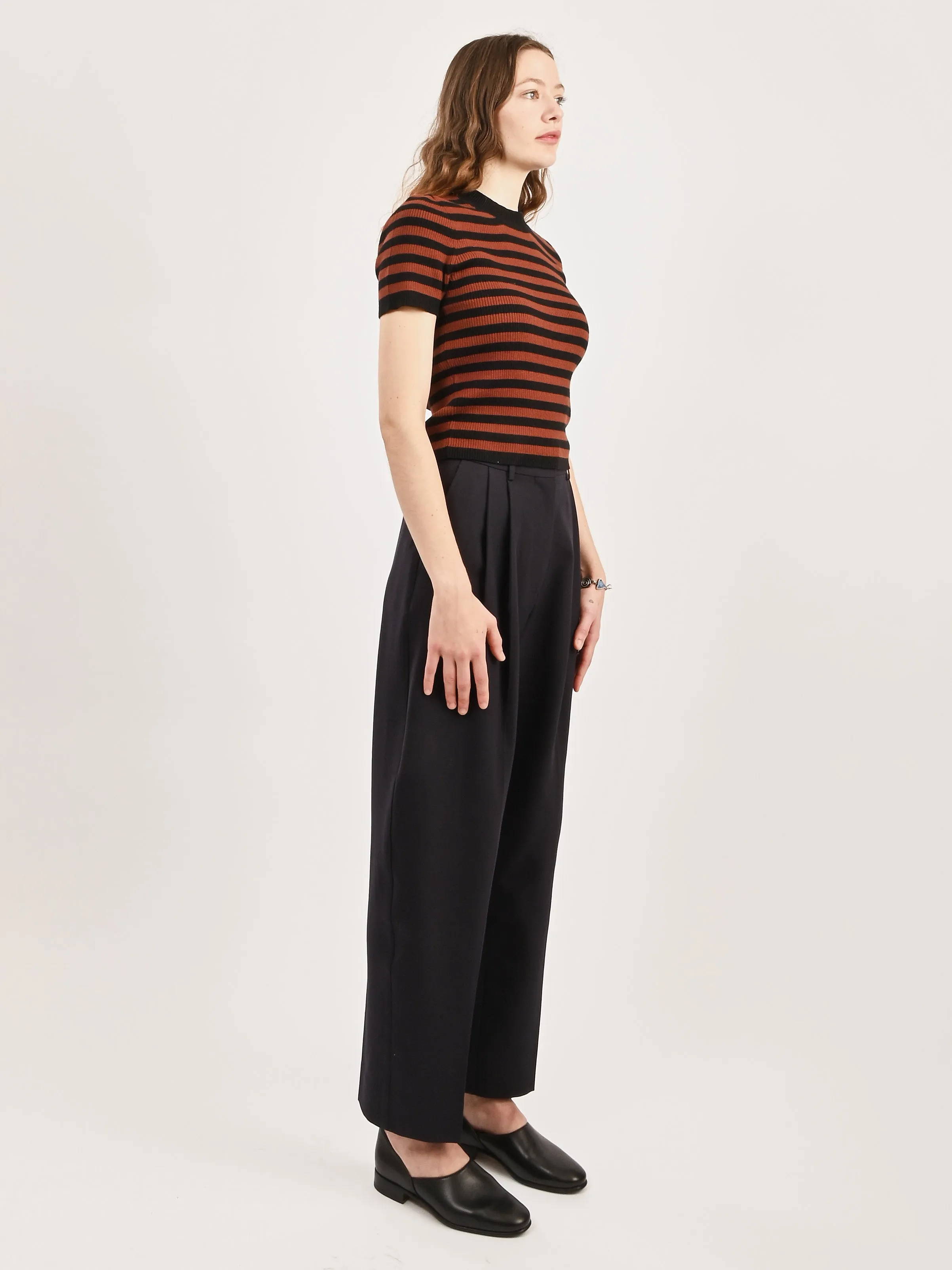 Cacao Stripe Jones Ribbed Tee