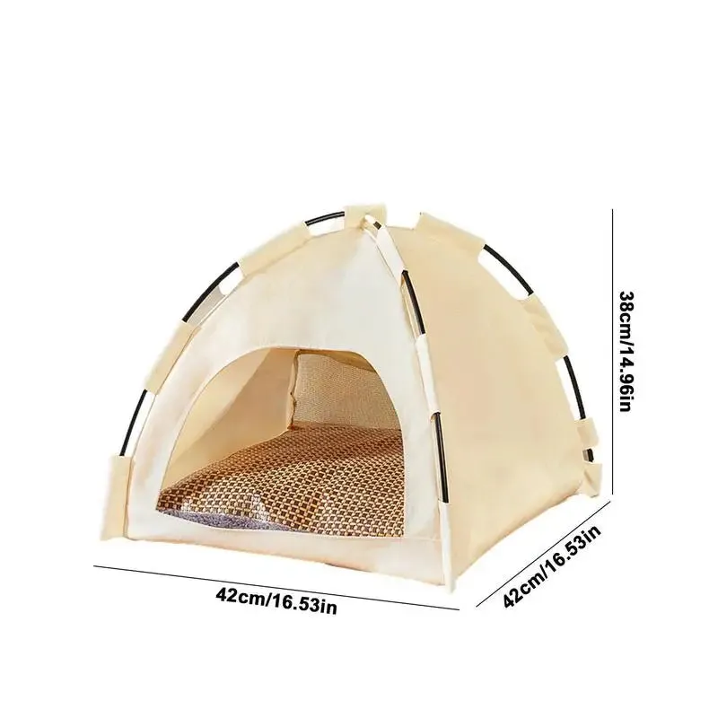 CASTLE™ Pet Tent Cats Doghouse Washable Cat Teepee Dog Tent Bed 42*42*38CM Portable Dog Houses Puppy Teepee Cat Bed Pet Cage for Cat.