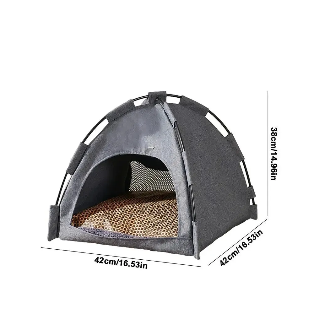 CASTLE™ Pet Tent Cats Doghouse Washable Cat Teepee Dog Tent Bed 42*42*38CM Portable Dog Houses Puppy Teepee Cat Bed Pet Cage for Cat.