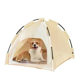 CASTLE™ Pet Tent Cats Doghouse Washable Cat Teepee Dog Tent Bed 42*42*38CM Portable Dog Houses Puppy Teepee Cat Bed Pet Cage for Cat.