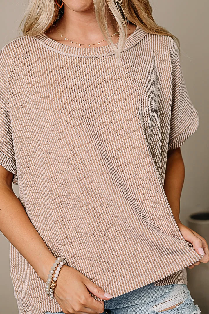 Coming Home Ribbed Top | Taupe