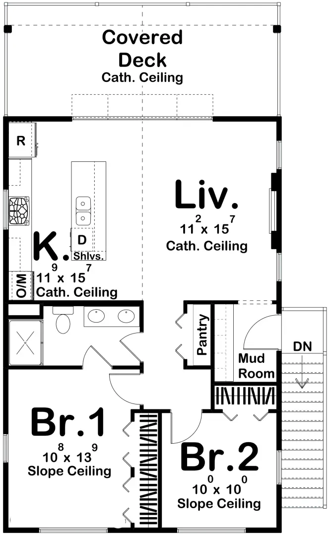 Cozy Two-Bedroom House Plan