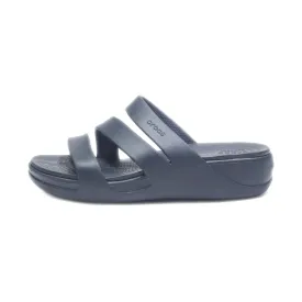 Crocs Slippers Leather Black Colour For Women