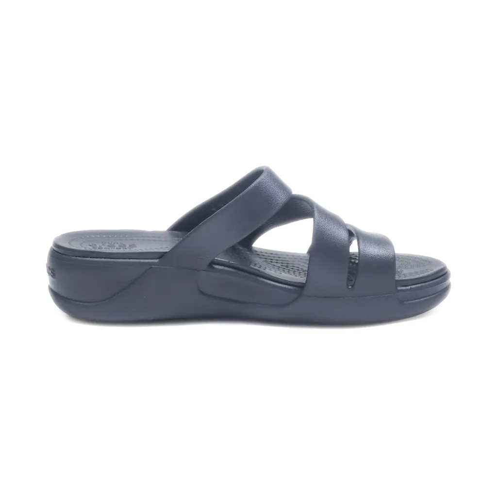Crocs Slippers Leather Black Colour For Women