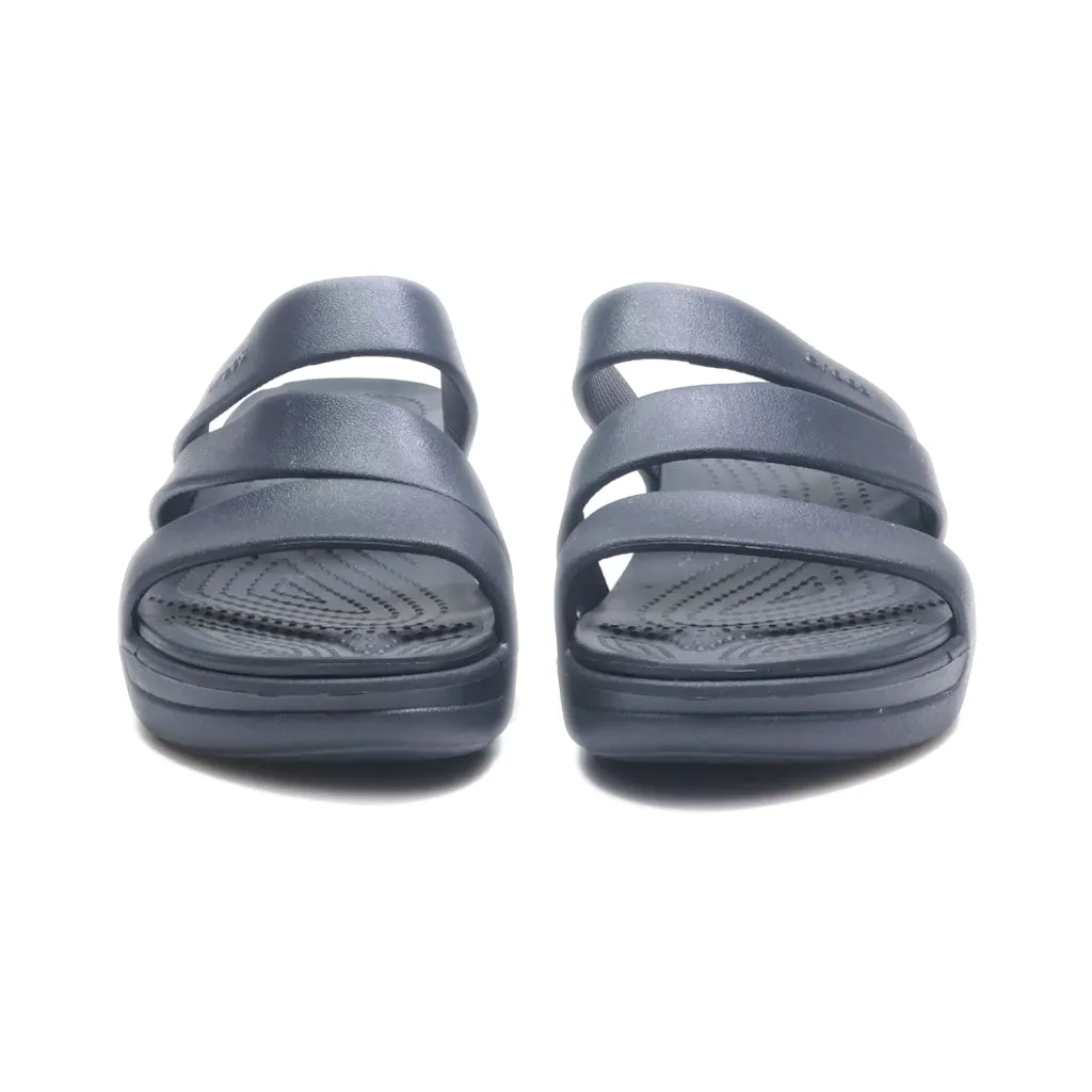 Crocs Slippers Leather Black Colour For Women