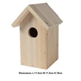 Decoris 18cm Natural Wooden Bird House