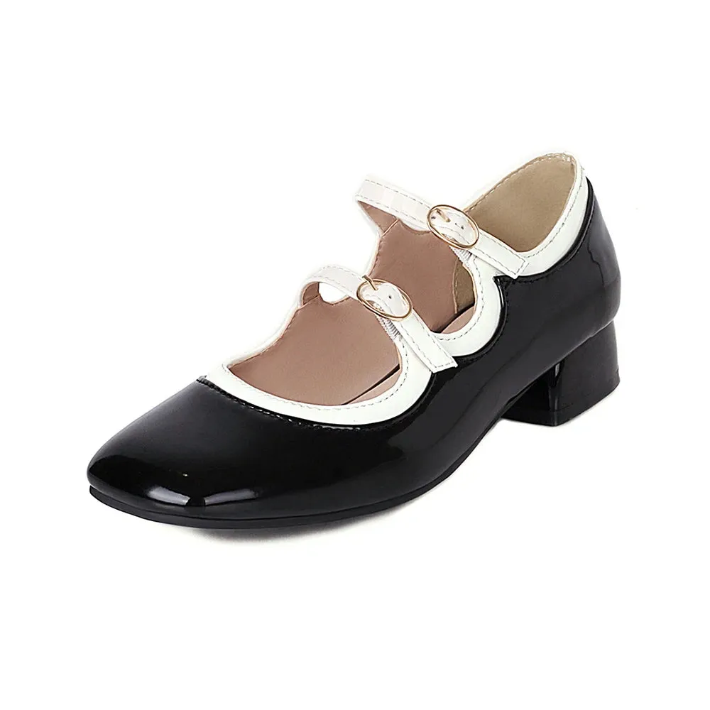 DIANE LOCKHART Pretty Patent Leather Low Heel Shoes