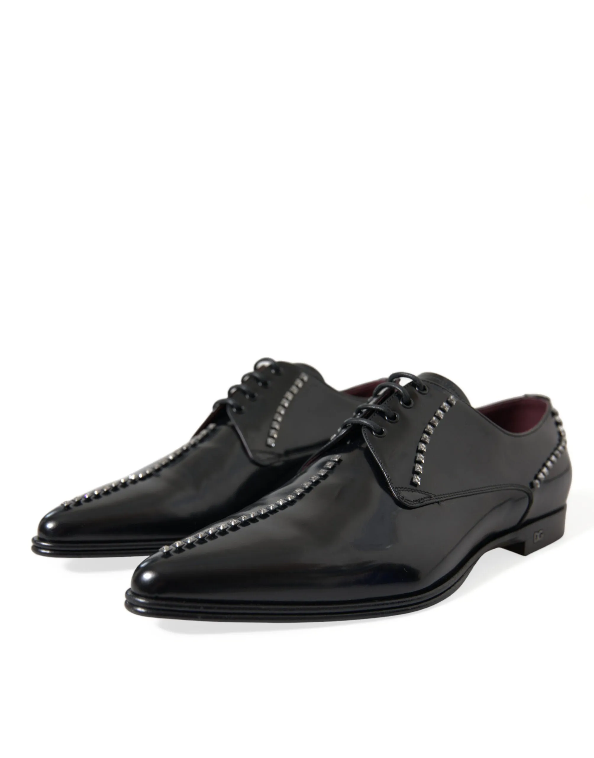 Dolce & Gabbana Crystal-Detail Leather Formal Shoes