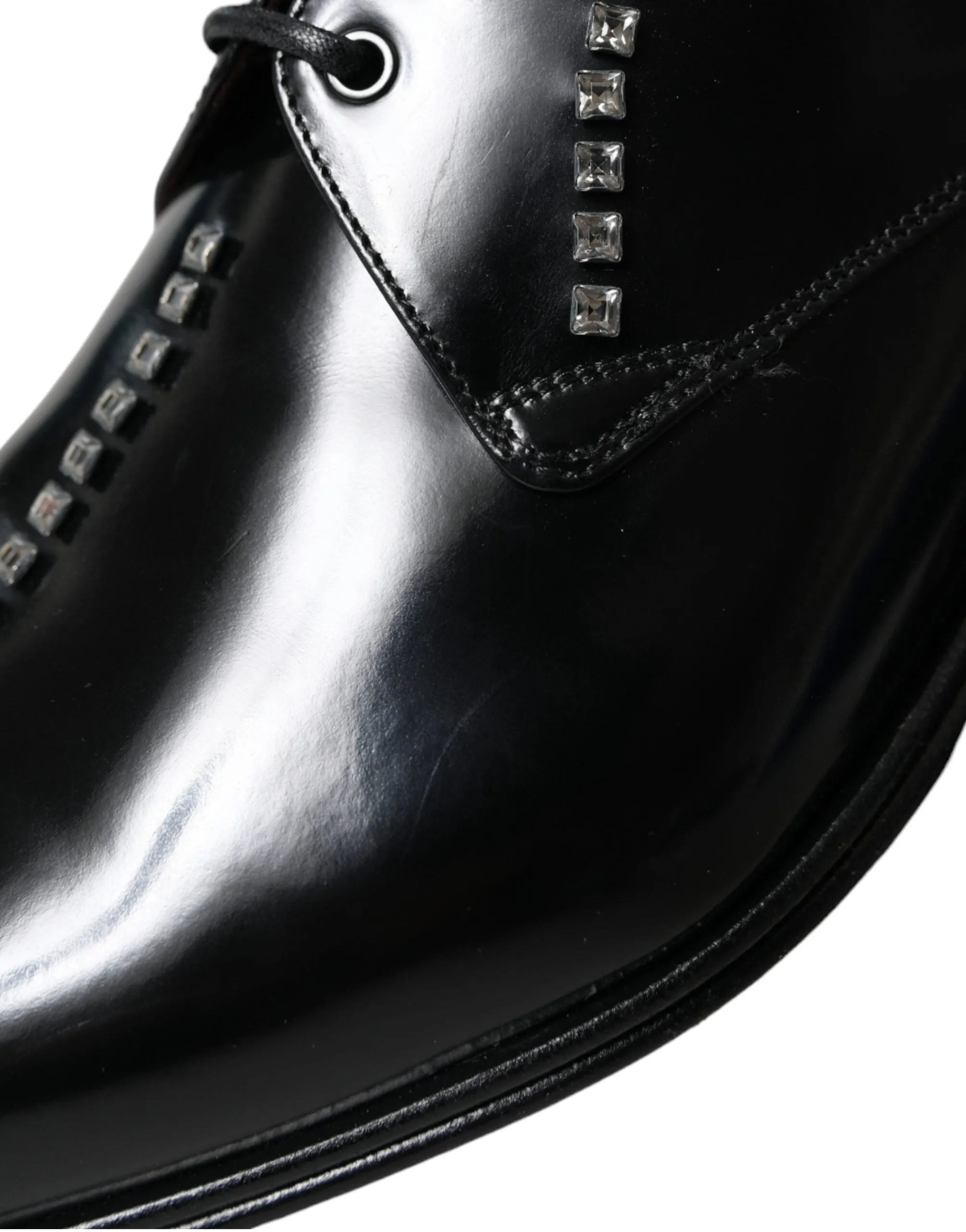 Dolce & Gabbana Crystal-Detail Leather Formal Shoes