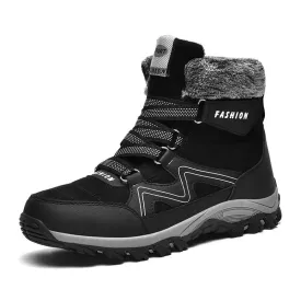 Fashion Winter Fur Mens Boots Casual Mens Shoes Warm Plush British Style Lace Up Waterproof Comfortable Boots