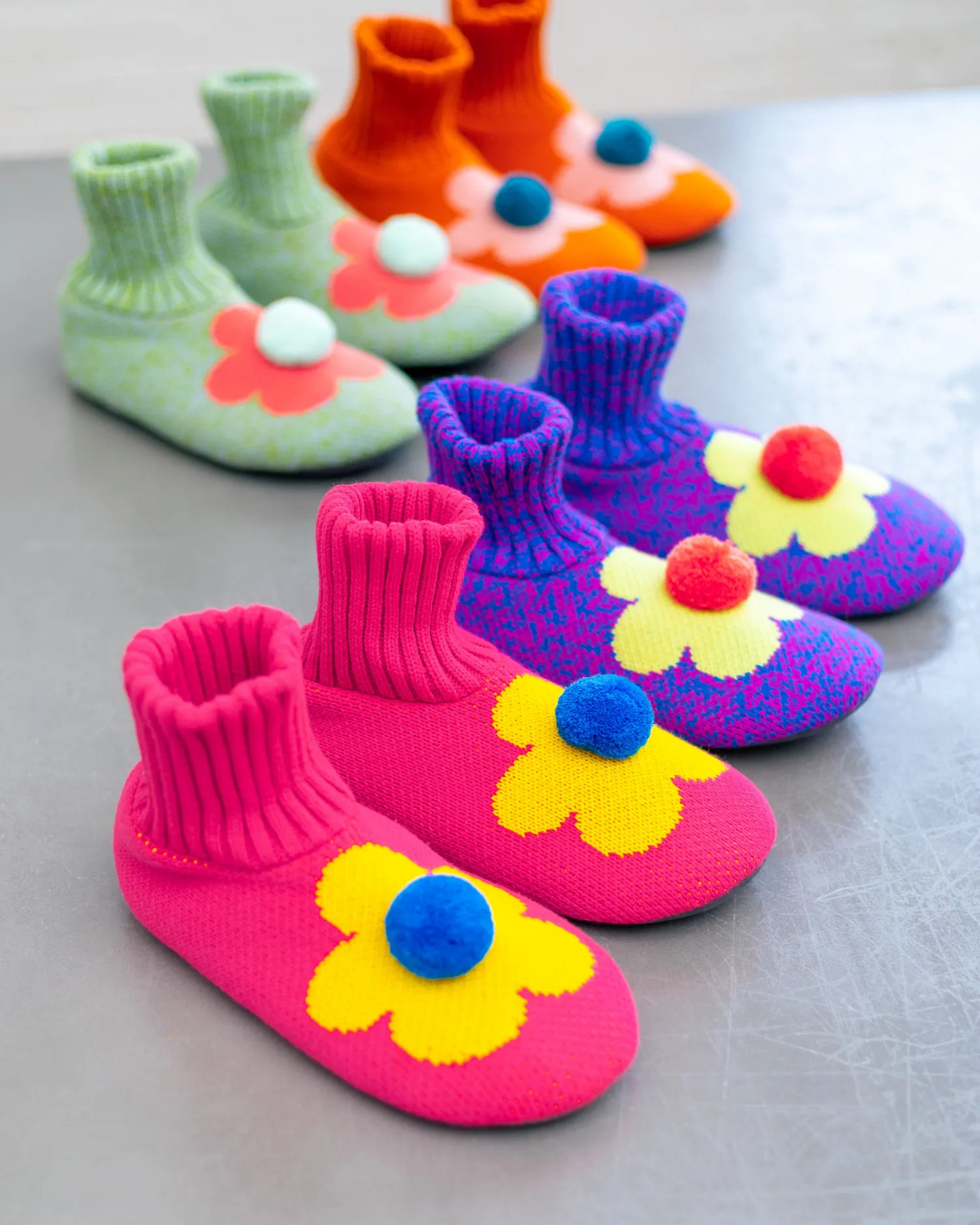 Flower Knit Sock Slippers