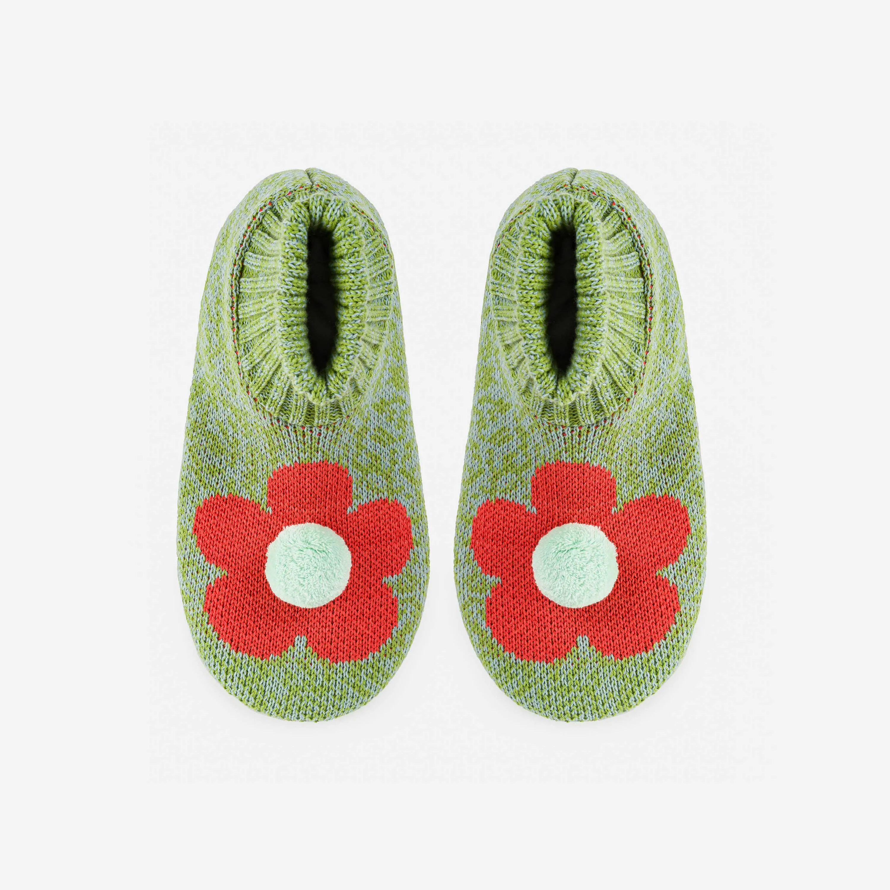 Flower Knit Sock Slippers