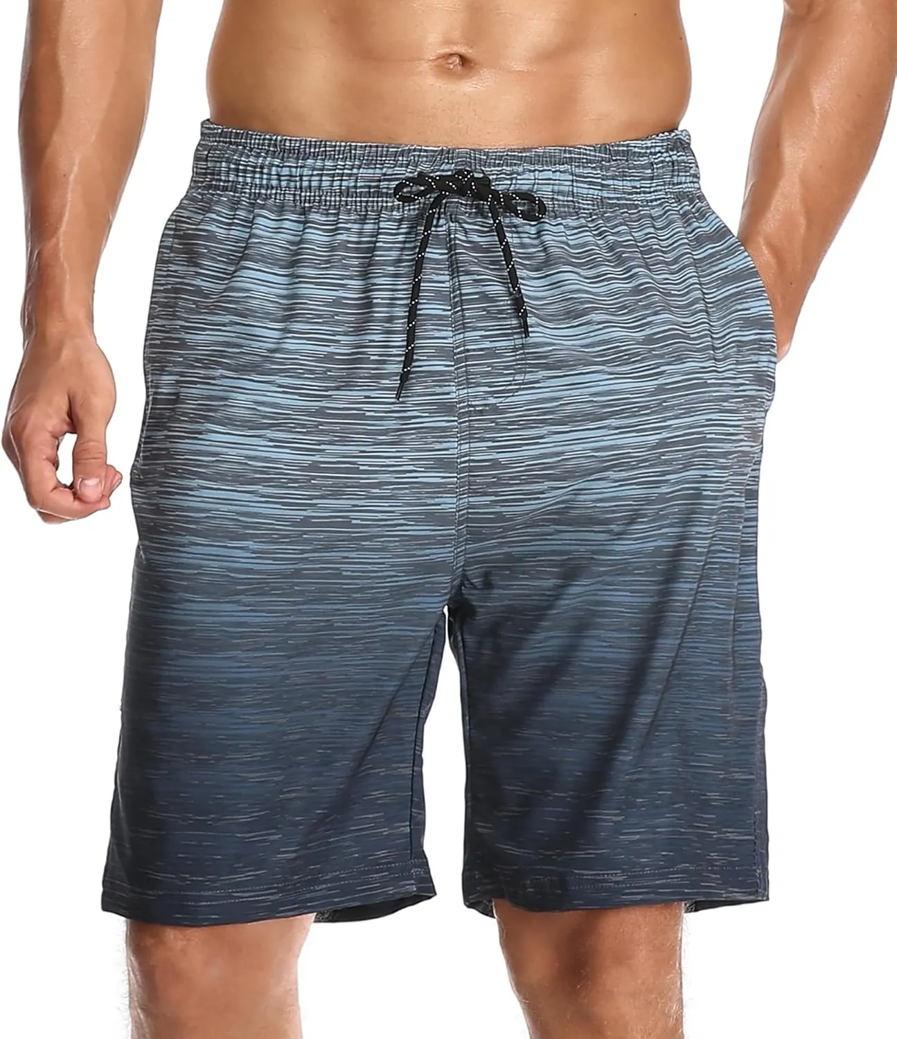 Flytop Mens Swim Trunks Quick Dry Board Shorts with Zipper Pockets Bathing Suit