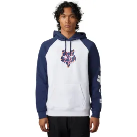 Fox Racing  Mens Ryvr Raglan Pullover Hoodie Fleece Comfortable Warm White