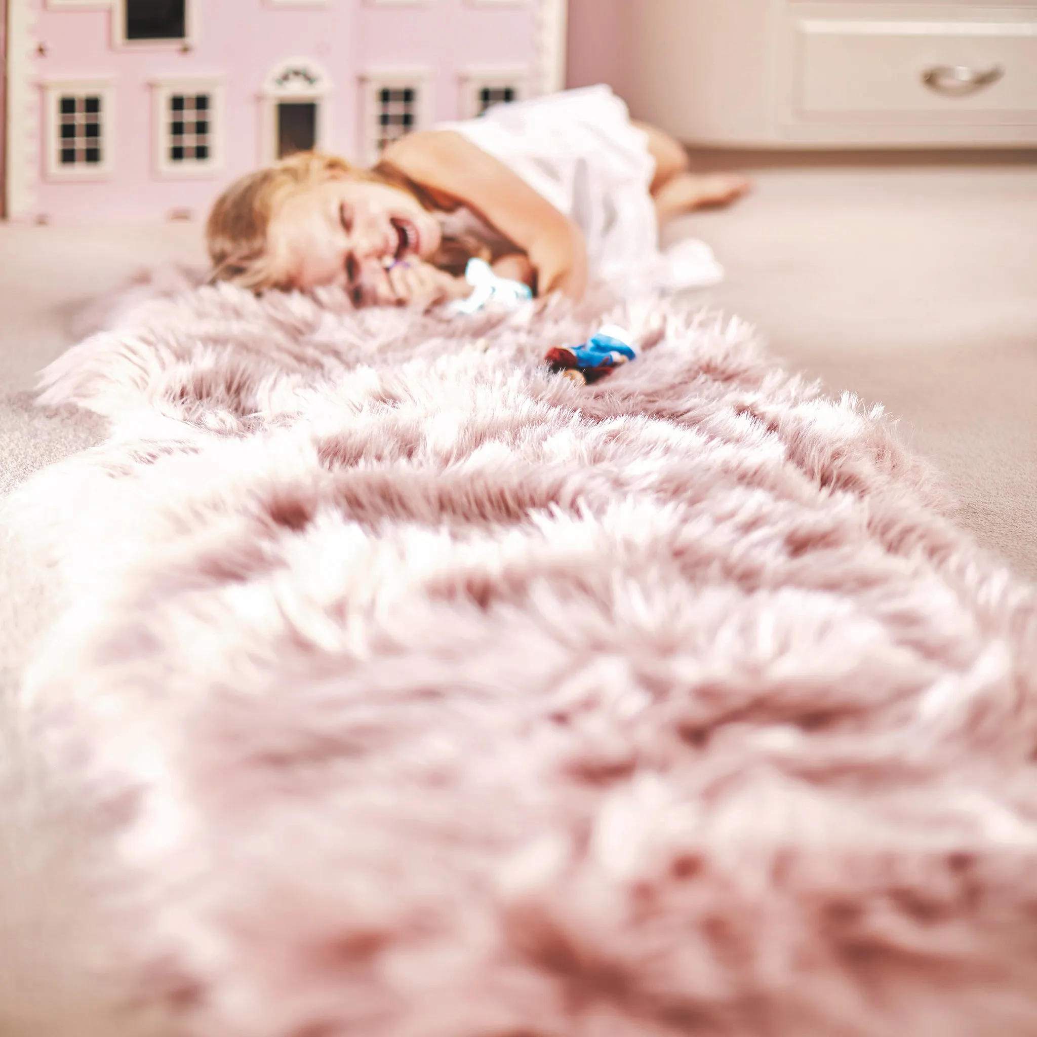 Genuine Sheepskin Rug Adobe Rose