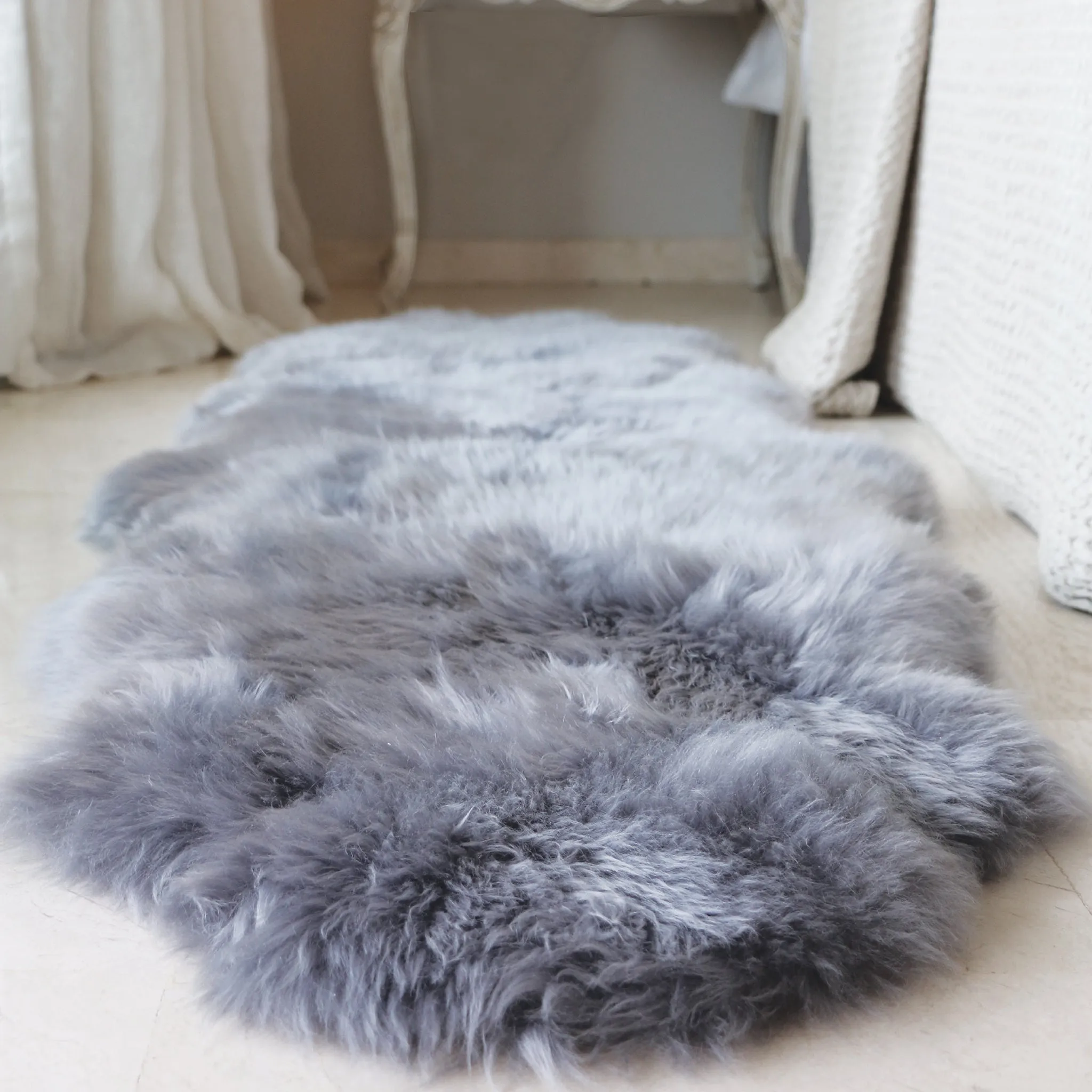 Genuine Sheepskin Rug Grey