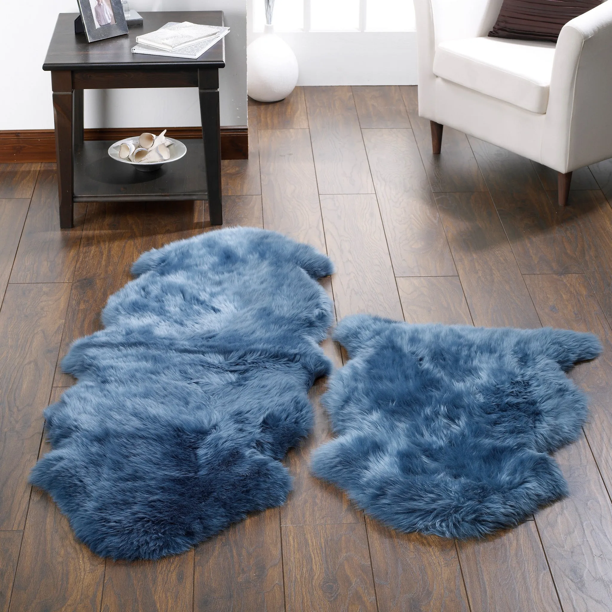 Genuine Sheepskin Rug Navy