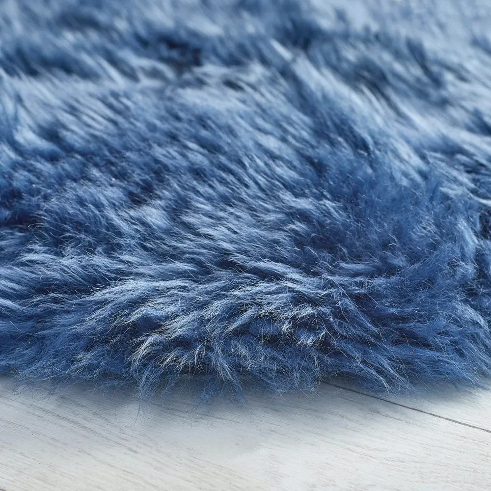 Genuine Sheepskin Rug Navy