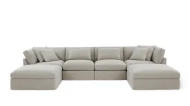Get Together™ 6-Piece Modular U-Shaped Sectional, Large, Light Pebble